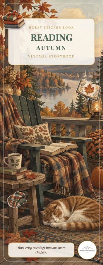 Reading autumn sticker book cover